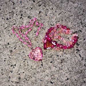 Heart shaped bracelet and necklace set